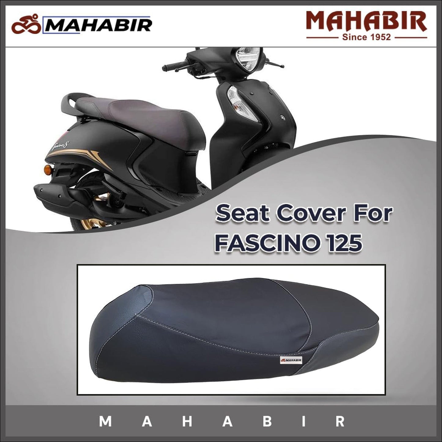 SEAT COVER FASCINO 125 BS6 Black & Grey