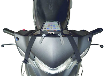 Premium Mobile Holder/Pouch-Bag for All Scooters Scooty Activa Jupiter EV's | Universal X1 Model (Grey & Black)