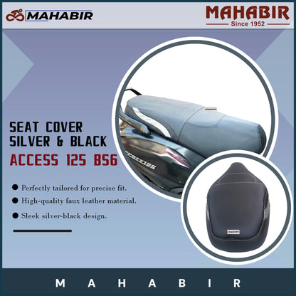 SEAT COVER ACCESS 125 BS6  Silver & Black