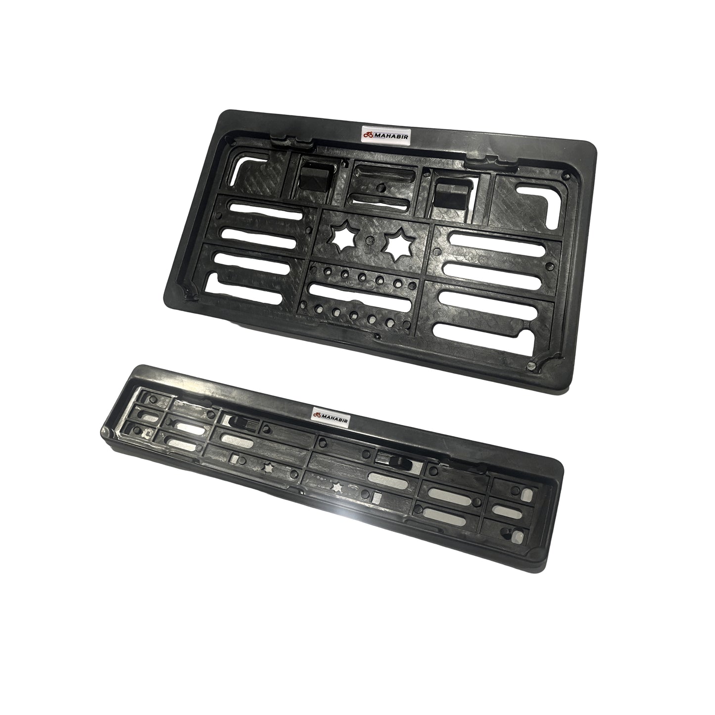 Number Plate Frame for Motorcycle Black Set of 2