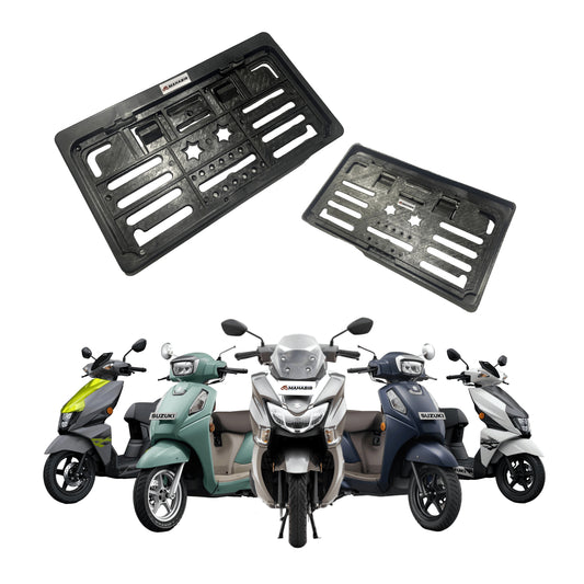 Number Plate Frame for Scooter/Scooty Black Set of 2